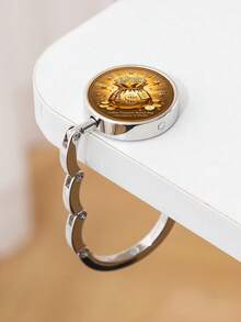1pc Vintage Eye Commemorative Coin Bag Hook, Foldable Desk Edge Bag Hanger, Metal Portable Desktop Bag Hook For Student Desk - Multicolor - View 25