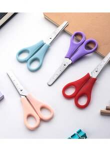 1 Pair Stainless Steel Scale Scissors - Cute Macaron Color DIY Scissors, Suitable For Paper Cutting, Perfect For School Or Office - Model a - View 7