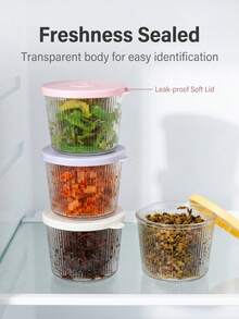 6pcs Set Small Glass Bowls With Lids, Transparent Vertical Ribbed Glass Containers, 6.8oz Practical Capacity, Stackable Storage Design, Suitable For Desserts, Pudding, Sauces, Salads, Nuts, Oatmeal, Candy, Sweets, Grains Home Food Storage Boxes - Multicolor - View 3