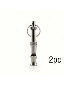 Silent Dog Whistle, Stops Dog Barking - Ultrasonic Adjustable Tone Pet Training Tool, With Keychain, No Battery Required (Silver) - Multicolor - View 8