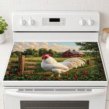1pc Rooster And Farm Pattern Kitchen Absorbent Drying Mat, Country Pastoral Style, Suitable For Kitchen Countertop, Coffee Machine, Dining Table And Daily Home Decor - Multicolor - View 5