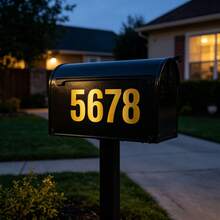 Reflective Stickers With 0-9 Numbers - Made Of Waterproof Vinyl Material With Strong Adhesion. Suitable For Outdoor Signs, Mailbox Address Plates, Vehicles, Helmets, Safety Labels And Windows. - New Arrival - View 1