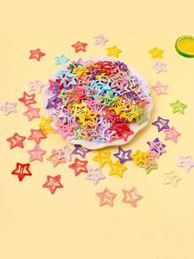 100pcs Colorful Star-Shaped Hair Clips, Dopamine Bangs Hair Clips, Ponytail Dreadlock Decoration Clips, Suitable For School, Party And Daily Wear - Multicolor - View 5