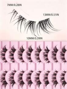 10 Pairs Of Natural False Eyelashes, Exquisite Artificial Eyelashes, Invisible Natural Transparent Stems, Essential For Makeup Travel, Easy To Wear, Suitable For Beginners, Suitable For All Places, Eyelashes, False Eyelashes - Black - View 3