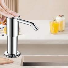 Silver/Black Press Pump Soap Dispenser With Extension Tube, Modern Kitchen Sink Countertop Liquid Soap Dispensing Setup For Home Kitchen Use - Mixed Colors - View 3