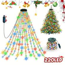 Lampu Hias Natal LED 400/220 untuk Dalam Ruangan | Lampu Pohon Air Terjun Kode 20/11 2m, Bertenaga USB, Lampu Manik-manik Kecerahan Tinggi, 8 Mode, Cocok untuk Taman, Teras, Rumah, Dekorasi Pohon Natal, Dekorasi Liburan, Perencanaan Acara - MultiWarna - View 10