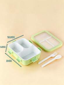 850ml Multi-Compartment Lunch Box, 304 Stainless Steel And PP Material Divided Meal Container, Includes Fork And Spoon Set, Leak-Proof Design, Suitable For School, Office And Travel, And Reusable - Multicolor - View 17