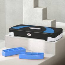 Stepper Fitness Aérobic hauteur réglable 10/15/20 cm surface antidérapante 80 x 31 x 20 cm noir bleu - Multicolore - Voir 10
