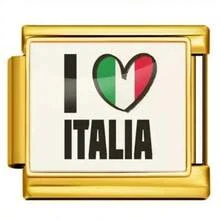 1PC Gold Tone Stainless Steel Italian Charms, Cartoon Pet Print Charms (Cat/Dog/Rabbit/Fox), Cute Animal Photo Print DIY Jewelry Supplies - Slogan Letter Module - View 38