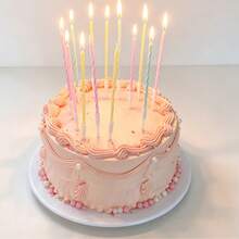 12 支糖果色直蜡烛，生日派对蛋糕装饰，高品质彩虹蛋糕装饰，适合生日、派对、婚礼、节日 - 彩色 - 查看 5