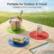Colorful Multi-Function Non-Slip Silicone Coaster Set, Suitable For Cup Holders And Storage, Breathable Mesh Bag With Durable Pull Ring, Suitable For Kitchen And Outdoor Use, Suitable For Drinkers And Picnickers, Perfect Holiday Gift For Outdoor Enthusiasts. - Multicolor - View 12