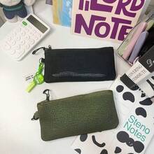 Transparent Mesh Zipper Pencil Case, Large Capacity Aesthetic Stationery Storage Bag, Suitable For School And Office Supplies - A - View 1