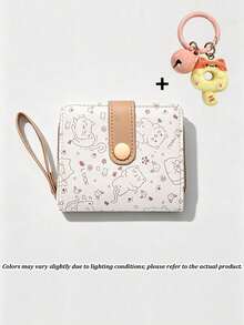 Cute Cat Japanese Girl Snap Coin Purse, Multifunctional Short Wallet For Cash And Credit Cards, Ultra-Thin Compact Kawaii Cat Pattern Wallet, Portable Design Suitable For Travel And Daily Use, Christmas Gift - Multicolor - View 16