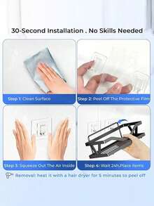 10pcs Shower Caddy Replacement Hooks, Transparent Heavy Duty Strong Adhesive Wall Hooks, No Drilling Required, Waterproof Rust-Proof Sticky Hooks, Suitable For Bathroom Shelves, Kitchen Racks, Soap Trays, Towel Bars, Laundry Room, RV Storage - Clear - View 8