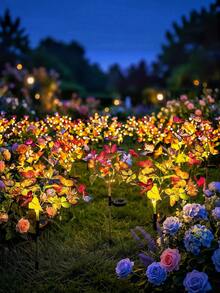1pc Solar Powered Garden Decorative Light - Solar Firefly String Lights With Butterfly Lights - Waterproof IP65 - Outdoor Yard Path Decoration Light, Autumn Decor, Mother's Day Gift For Women, Halloween Decoration, Home Decor - Butterfly Firefly - View 3
