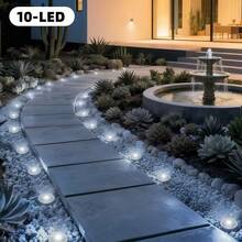 Solar Powered Inground Path Lights, Glowing Ground Embedded Decorative Lights, IP Waterproof Outdoor Yard Decor Lights Suitable For Backyard Camping Gravel Paths And Gardens - Black - View 5