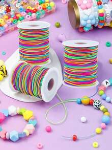 0.8mm Bracelet Cord, Strong And Durable Rainbow Colored String For Jewelry Making, Necklaces, Beading, And Crafts 30m/Roll - Multi-color - View 1