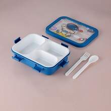 Stainless Steel Bento Lunch Box, 850ml Portable Food Container With Fork And Spoon, Microwave And Refrigerator Available, Unicorn Dinosaur Astronaut Pattern, School Office Picnic Commuting Lunch Box, Reusable Food Storage Box - Multicolor - View 12