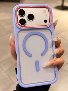 奢華防震防摔 3N1 磁吸透明壓克力手機殼 短繩款 相容 iPhone 17 Pro Max 17 Pro 17 16 Pro Max 16 Pro 16 15 Pro Max 15 Pro 15 14 Pro Max 14 Pro 14 13 Pro Max 13 Pro 13 12 Pro Max 12 Pro 12 11 無線充電 高品質防震防摔保護殼 - 紫粉紅色 - 查看 3