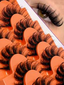 7 Pairs Thick Voluminous Full Lash False Eyelashes, 3D Big Eye Camera-Ready Style - View 3