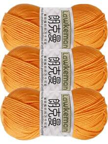 Lawkeman 3pcs/(140-150g) 4-Ply Milk Yarn, Soft Crochet Yarn, Approx. 45g/Pc, Suitable For Handmade DIY Knitting And Crochet Blankets, Sweaters, Scarves, Shawls, Suitable For All-Season Warmth - Multiple Styles - View 19