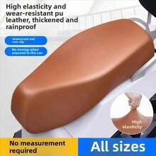 Motorcycle Seat Cover Protector, PU Leather Elastic Seat Cover, Lightweight Motorcycle Seat Cushion Cover, Waterproof Dustproof Sunproof Scratch-Resistant, Motorcycle Electric Bike Foot Mat Cover - A - View 2