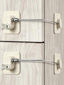 1pc No Drilling Window Locks, Multi-Functional Cabinet/Door/Window/Refrigerator Lock, Home Decor Gift - Multicolor - View 2