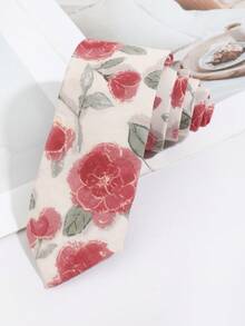 1PC Men's Casual Floral Pattern Tie Suitable For Holiday Party Wedding Matching - Multi-color-d - View 3