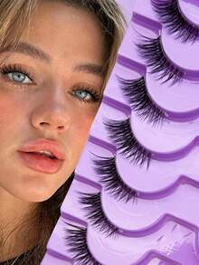 10Pairs Natural Looking False Eyelashes, Lengthening, Fluffy, Soft, Delicate, Lively, Cute, Transparent Stem, Very Realistic, Suitable For Daily Use, Light Makeup, Dates, Sweet, Makeup Eyelashes - View 2