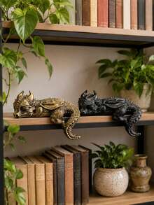 1pc Cute Dragon Shaped Bookend, Unique Mythical Creature Home Decor, Fantasy Theme Bookshelf Decoration, Perfect Gift For Book Lovers, Ideal Choice For Dragon Fans And Readers, Multiple Styles Available - Multi-color - View 4
