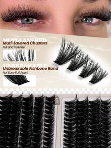 MAANGE 600 Clusters Eyelash Book, Brown + Black Mixed Style, Meets Daily Needs, DIY Eyelash Extension Starter Kit, Fish Tail Style Eyelashes, Natural And Slender, Lightweight And Soft, Suitable For Makeup Beginners, Beauty Bloggers, Daily Use, Dating, Music Festivals, Enlarging Eyes, Brown Eyelashes, False Eyelash Clusters, False Eyelashes, Eyelashes - D - View 10