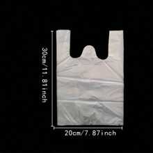 100pcs/50pcs Thickened Large Black Trash Bags, Kitchen Garbage Bags, Vegetable Bags, Large Size Trash Bags, Suitable For Paper, Plastic, Bottles, Newspapers, Lawn, With Handle T-Shirt Bags, Large Capacity Plastic Bags - Tank Top Style - View 15