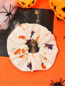 Halloween Elastic Fabric Printed Large Scrunchie Hair Accessory - Multicolor - View 20