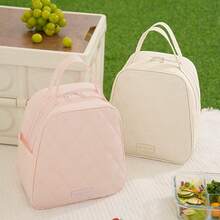 1pc Quilted Diamond Pattern Insulated Thermal Bag, Large Capacity Leak-Proof Tote Bag With Inner Pocket, Portable Storage Bag For Work, Picnic, Travel - Multicolor - View 4