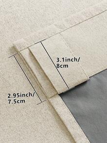 1PC And 2pcs Multiple Sizes Available/Faux Linen Curtains 100% Blackout Curtains/Bedroom Blackout Curtains/Living Room Blackout Curtains/Home Theater Dining Backdrop Blackout Curtains/Rod Pocket Top Curtains/Back Tab Curtains/ Soundproof Curtain Panels/Outdoor Suitable/Natural Beige Curtains - Beige - View 6