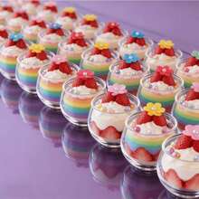80/40/30/20/10/1pc Transparent Round Dessert Cups, Thickened Pudding Cups For Home Use, Jelly Mousse Cups, Suitable For Dessert Portioning, Party, Banquet, Afternoon Tea, Snack, Yogurt, Ice Cream Containers, Gathering, Market Stall, Baking Small Containers - Clear - View 1