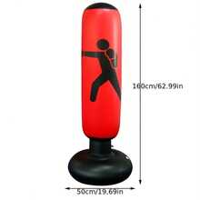 1pc 1.6m Black Inflatable Punching Bag, Thickened PVC Boxing Column, Standing Punching Bag, Fitness Punching Column, Home Training - Inflatable Boxing Post - View 3