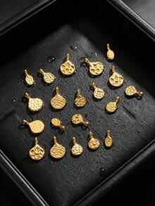 20/40pcs Hammered Stainless Steel Charms For Jewelry Making, Textured Pendants For DIY Necklace Earring Making Supplies - Pendants - View 2