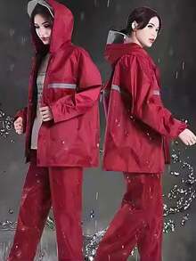 1 Set Raincoat + Rain Pants Adult Split Rain Suit Full Body Waterproof Rain Gear For Delivery Riders Farmers Construction Workers Tea Pickers - Standard - View 1