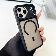 1件磨砂透明散熱透氣磁吸手機殼，適用 17 16 15 14 13 12 11 Pro Max Plus，三角相機保護，軟矽膠背蓋 - 黑色 - 查看 12