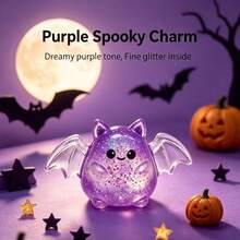1pc Cartoon Transparent Bat Squishy, Halloween Slow Rebound Soft Squeeze Toy, Fidget Desktop Decor, Children's Holiday Gift - Multicolor - View 5