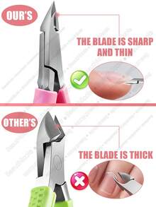 1pc 5mm Ultra Sharp Nail Cuticle Clipper, Silicone Handle Non-Slip Stainless Steel Dead Skin Trimmer, Manicure Tool - Multicolor - View 3