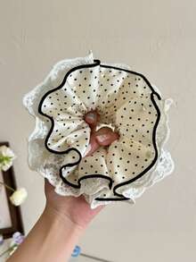 2件組女款波點多層蕾絲刺繡珍珠優雅黑白髮圈髮飾髮帶，適合日常居家、學校、海灘度假、上班通勤、派對、假日、生日禮物、返校季、大學風、新年、情人節、母親節禮物、婚禮季新娘、音樂節，春夏秋冬四季適用 - 彩色 - 查看 7