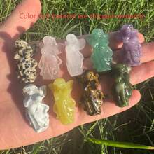 1pc Natural Decorative Stone - Stunning Rainbow Stone Angel Random Style, Beautiful Colors (Purple, Pink, Gray, Green, Yellow, Brown), Each Angel Has Different Color, Suitable For All Holiday Gifts, Best For Spring Or Summer, Perfect Gift For Her - Multicolor - View 14
