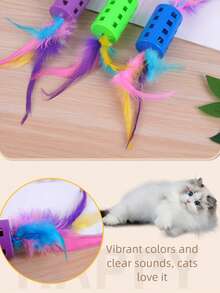 New Pet Double-Headed Feather Wand Cat Self-Entertainment Toy With Colorful Tassels And Bell Pet Supplies Toy - View 2