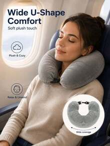 Fillable Clothing Travel Pillow, Available In Multiple Colors, Can Be Used As A Storage Travel Pillow, Suitable For Travel, Soft Plush Fillable Travel Pillow, Travel Essential, U-Shaped Neck Pillow, Suitable For Car And Airplane, Unfilled, Storage Organizer, Holiday Accessory, Luggage Bag - Multicolor - View 5