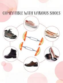 2 Pairs Orange Adjustable Plastic Shoe Stretchers, Compact Portable Shoe Toe Expanders, Suitable For Short And Long Trips, Home Use, High Heels, Business Shoes, Anti-Wrinkle Shoe Tool - Orange - View 3