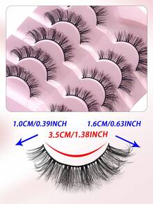 ENCHUW 5 Pairs Full Strip Lashes Natural Soft Wispy Cross False Eyelashes Daily Wear Lashes Strip Lashes,Eyelashes, Fake Lashes - Black - View 2