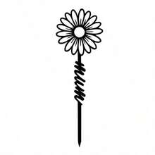 1pc Customized Floral Memorial Stake, Metal Tombstone, Rose Cemetery Plaque, Birth Flower, Memorial Garden Stake - Black - View 45