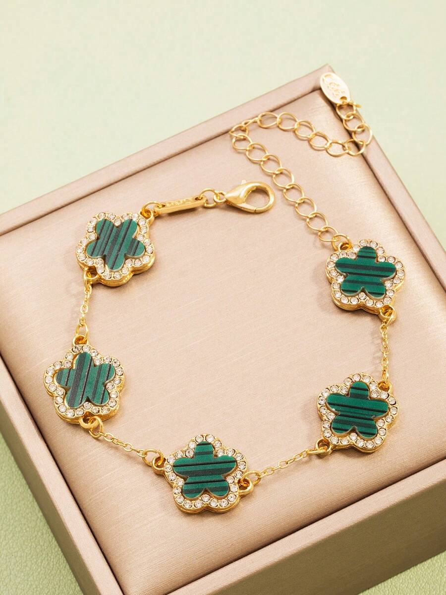 Five-Leaf Clover Bracelet, Four-Leaf Clover Bracelet, Versatile Lucky Personalized Daily Bracelet Jewelry - Style 2 - View 1